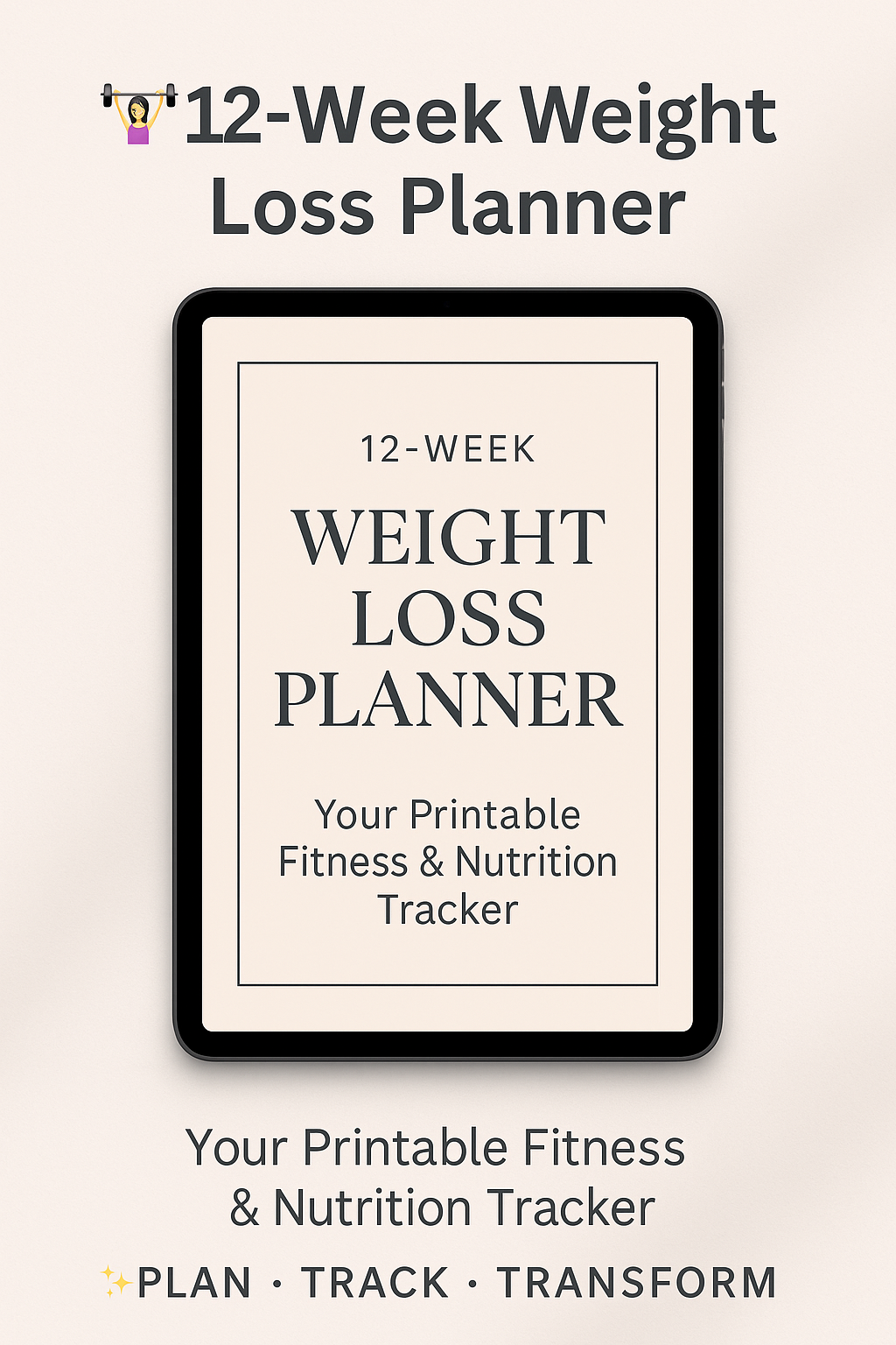 12-Week Weight Loss Planner (Printable Fitness & Nutrition Tracker)