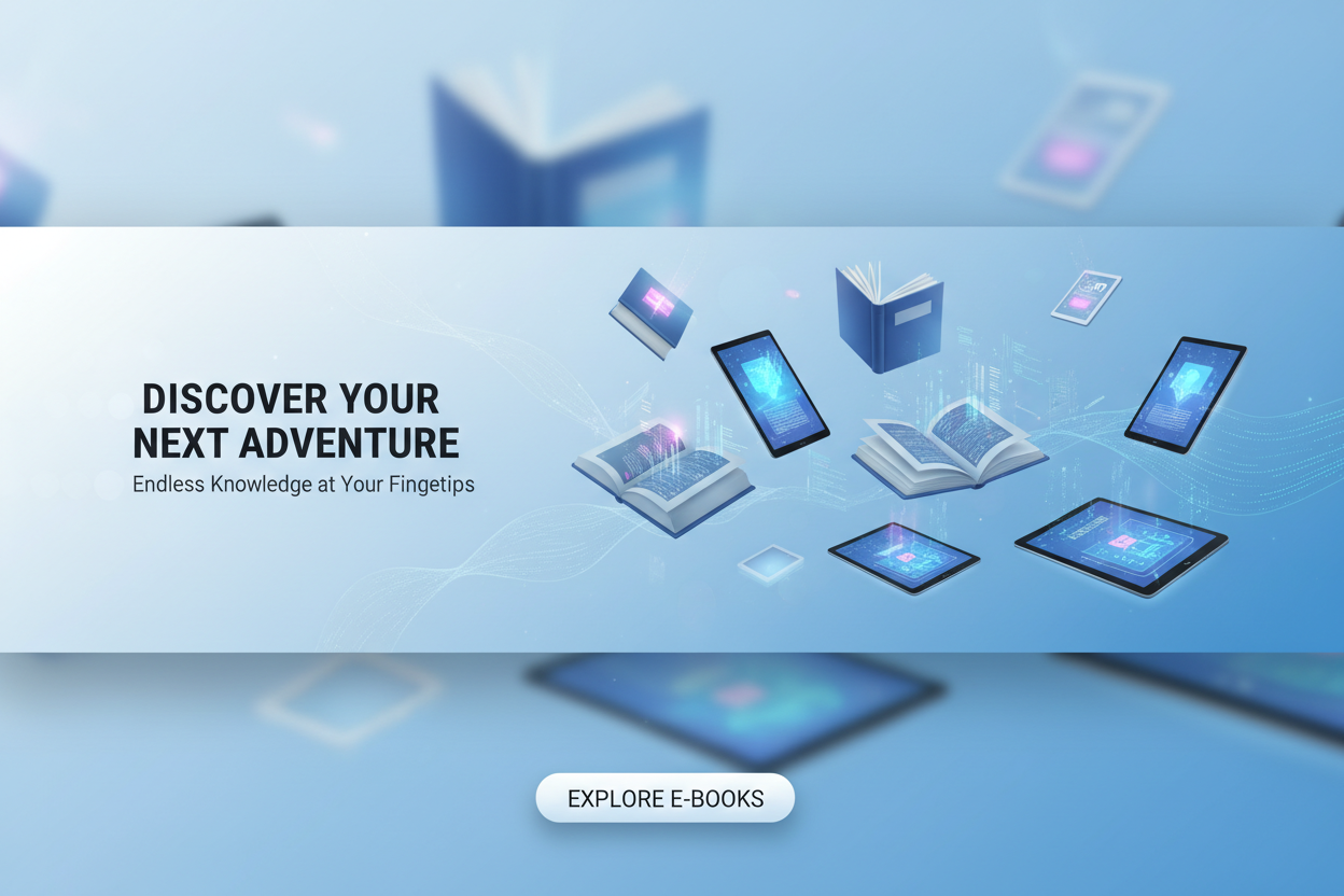 the store selling E-Book create banner for it